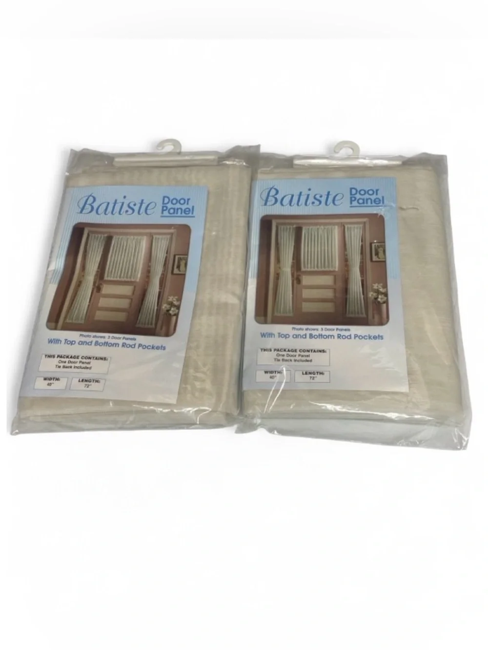 Batiste Door Panels Set of 2 40x72 Egg Sheer Rod Pocket Curtains NWT USA